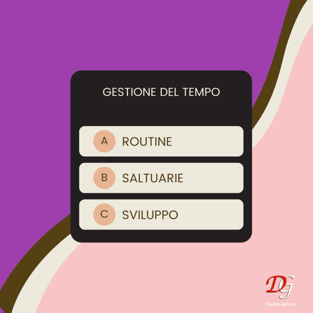 attività abituali possono essere suddivise in 3 MACRO CATEGORIE